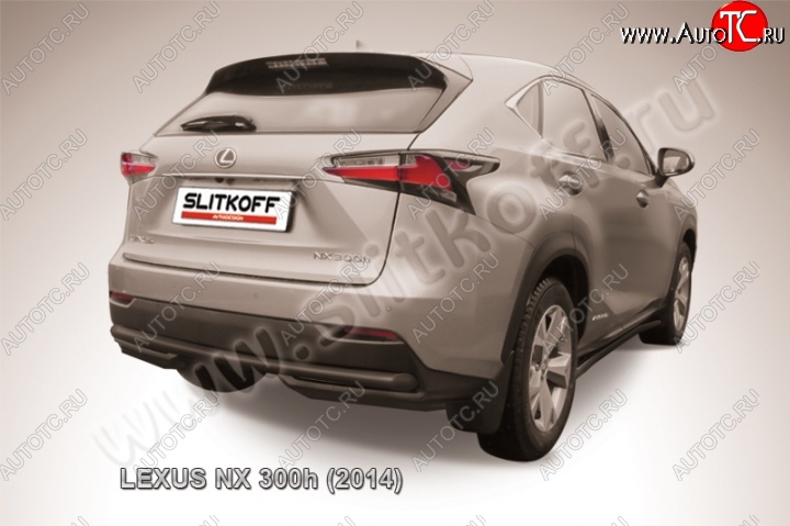 6 999 р. Защита заднего бампера из трубы d57 Slitkoff Lexus NX300h Z10 дорестайлинг (2014-2017) (Цвет: серебристый)  с доставкой в г. Горно‑Алтайск