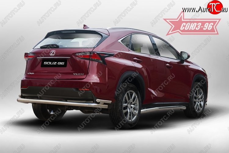 17 234 р. Двойная заднего бампера Souz-96 (d60/42) Lexus NX200 Z10 дорестайлинг (2014-2017)  с доставкой в г. Горно‑Алтайск