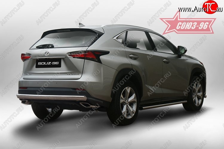 15 434 р. Защита заднего бампера Souz-96 рестайлинг (овал 75х42) Lexus NX200 Z10 дорестайлинг (2014-2017)  с доставкой в г. Горно‑Алтайск