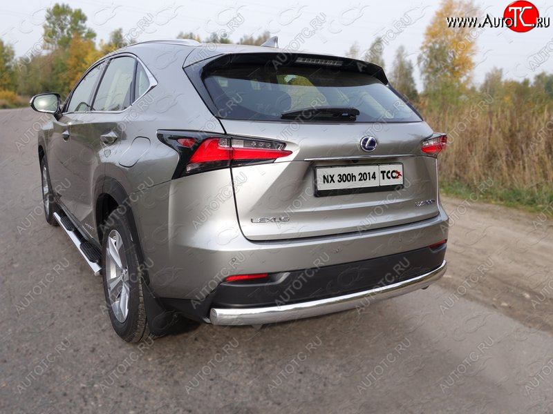 23 599 р. Защита заднего бампера (овальная) ТСС (нержавейка d75х42 мм)  Lexus NX300h  Z10 (2014-2017) дорестайлинг  с доставкой в г. Горно‑Алтайск