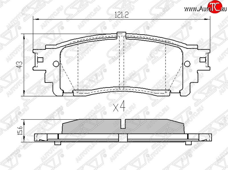 1 349 р. Колодки тормозные SAT (задние) Lexus NX200 Z10 рестайлинг (2017-2021)  с доставкой в г. Горно‑Алтайск