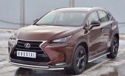 18 999 р. Защита переднего бампера (2 трубыØ42 мм, нержавейка) SLITKOFF Lexus NX200 Z10 дорестайлинг (2014-2017)  с доставкой в г. Горно‑Алтайск. Увеличить фотографию 2