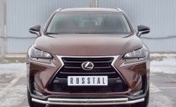 Защита переднего бампера (2 трубыØ42 мм, нержавейка) SLITKOFF Lexus NX200 Z10 дорестайлинг (2014-2017)