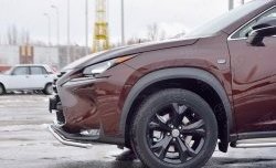 16 499 р. Защита переднего бампера (Ø42 мм, волна, нержавейка) SLITKOFF Lexus NX200 Z10 дорестайлинг (2014-2017)  с доставкой в г. Горно‑Алтайск. Увеличить фотографию 3