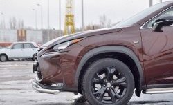 20 849 р. Защита переднего бампера (2 трубыØ63 и 42 мм, нержавейка) SLITKOFF Lexus NX200 Z10 дорестайлинг (2014-2017)  с доставкой в г. Горно‑Алтайск. Увеличить фотографию 3