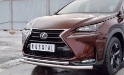 20 849 р. Защита переднего бампера (2 трубыØ63 и 42 мм, нержавейка) SLITKOFF Lexus NX200 Z10 дорестайлинг (2014-2017)  с доставкой в г. Горно‑Алтайск. Увеличить фотографию 4