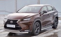 21 349 р. Защита переднего бампера (2 трубыØ63 и 75х42 мм, нержавейка) Russtal Lexus NX200 Z10 дорестайлинг (2014-2017)  с доставкой в г. Горно‑Алтайск. Увеличить фотографию 2