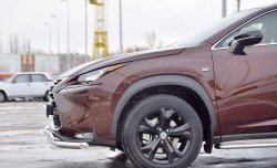 21 349 р. Защита переднего бампера (2 трубыØ63 и 75х42 мм, нержавейка) Russtal Lexus NX200 Z10 дорестайлинг (2014-2017)  с доставкой в г. Горно‑Алтайск. Увеличить фотографию 3