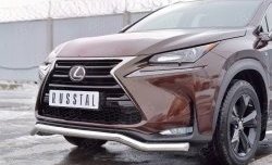 18 799 р. Защита переднего бампера (Ø63 мм волна, нержавейка) SLITKOFF Lexus NX200 Z10 дорестайлинг (2014-2017)  с доставкой в г. Горно‑Алтайск. Увеличить фотографию 4