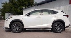 23 949 р. Защита порогов из круглой трубы диаметром 63 мм SLITKOFF Lexus NX200 Z10 дорестайлинг (2014-2017)  с доставкой в г. Горно‑Алтайск. Увеличить фотографию 2