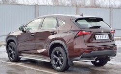 15 999 р. Защита заднего бампера (Ø42 мм уголки, нержавейка) SLITKOFF Lexus NX200 Z10 дорестайлинг (2014-2017)  с доставкой в г. Горно‑Алтайск. Увеличить фотографию 2