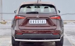 Защита заднего бампера (Ø63 мм, нержавейка) SLITKOFF Lexus NX200 Z10 дорестайлинг (2014-2017)