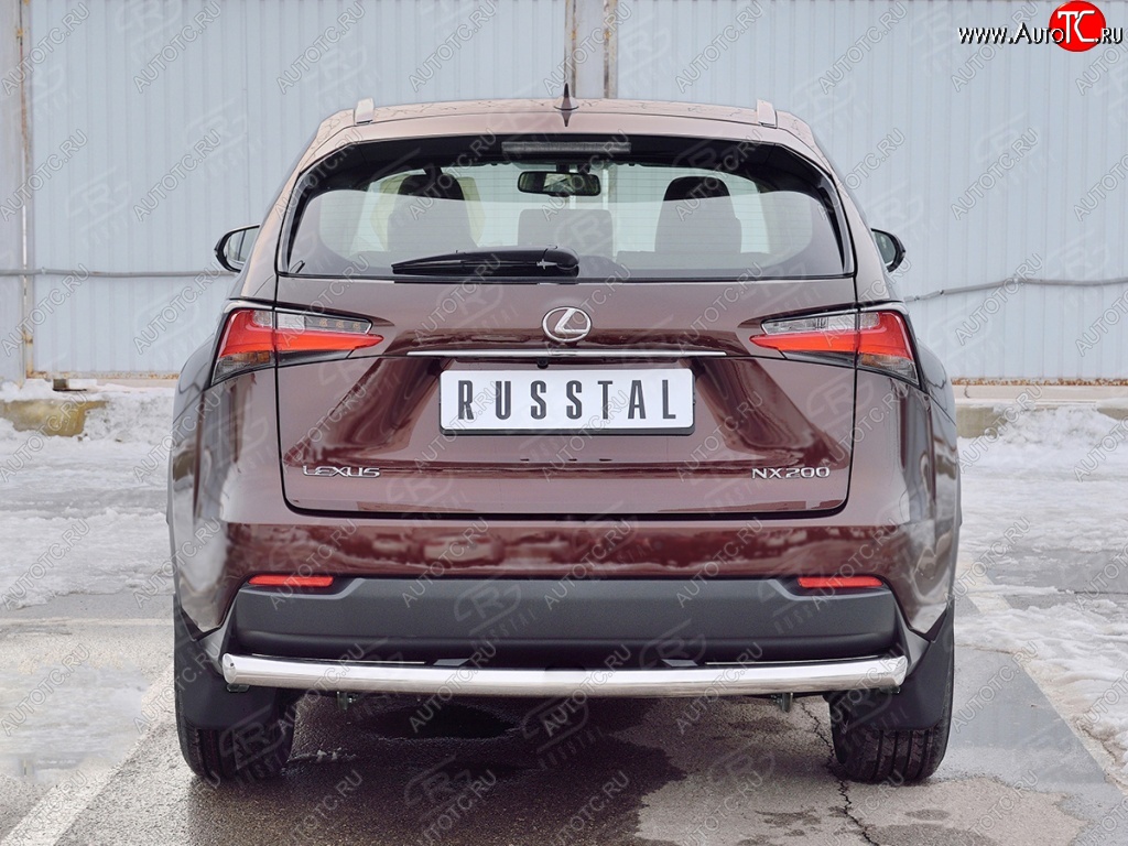 17 999 р. Защита заднего бампера (Ø63 мм, нержавейка) SLITKOFF Lexus NX200 Z10 дорестайлинг (2014-2017)  с доставкой в г. Горно‑Алтайск