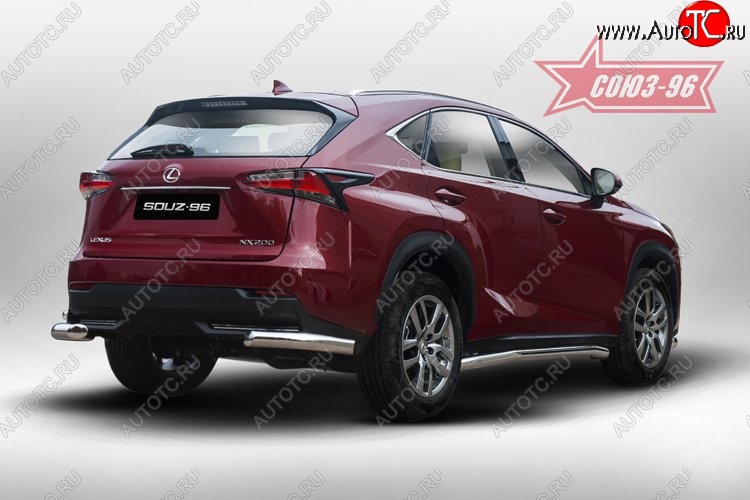 13 679 р. Угловая защита заднего бампера (d60) ( одна выхлопная труба ) Souz-96 Lexus NX200 Z10 дорестайлинг (2014-2017)  с доставкой в г. Горно‑Алтайск