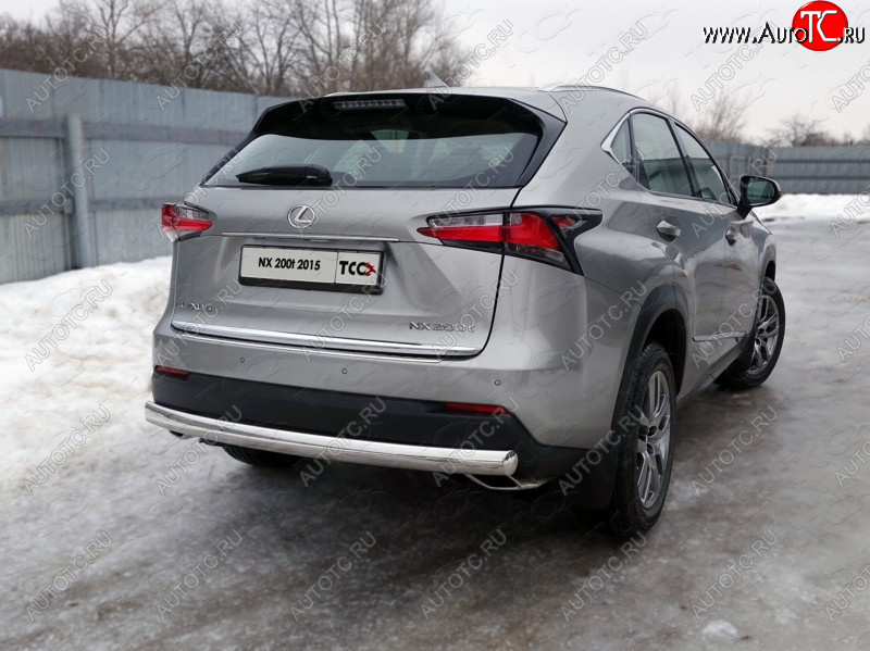 23 599 р. Защита заднего бампера (овальная) ТСС (нержавейка d75х42 мм)  Lexus NX200  Z10 (2014-2017) дорестайлинг  с доставкой в г. Горно‑Алтайск