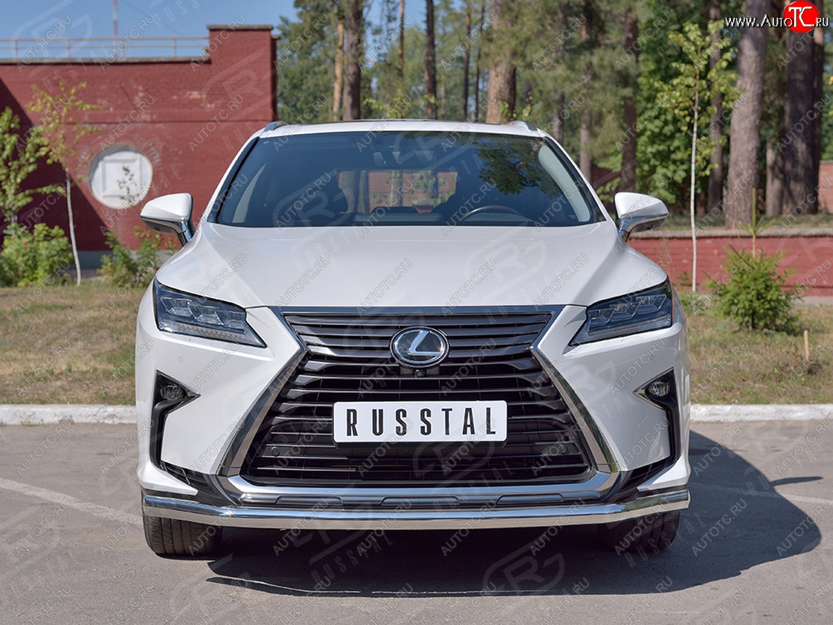 21 399 р. Защита переднего бампера (Ø63 мм, нержавейка, кроме F-Sport) SLITKOFF Lexus RX350L AL20 рестайлинг (2019-2022)  с доставкой в г. Горно‑Алтайск