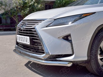 21 399 р. Защита переднего бампера (Ø63 мм, нержавейка, кроме F-Sport) SLITKOFF Lexus RX350L AL20 рестайлинг (2019-2022)  с доставкой в г. Горно‑Алтайск. Увеличить фотографию 4