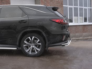 15 799 р. Защита заднего бампера (Ø42 мм волна, нержавейка, NOT F-SPORT) SLITKOFF  Lexus RX350L  AL20 (2017-2022) дорестайлинг, рестайлинг  с доставкой в г. Горно‑Алтайск. Увеличить фотографию 3