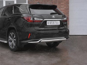 12 949 р. Защита заднего бампера (Ø75х42 мм, нержавейка, NOT F-SPORT) Russtal  Lexus RX350L  AL20 (2017-2022) дорестайлинг, рестайлинг  с доставкой в г. Горно‑Алтайск. Увеличить фотографию 2