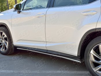 Защита порогов (Ø42 мм, нержавейка, кроме F-Sport) SLITKOFF Lexus (Лексус) RX350L (РХ)  AL20 (2017-2022) AL20 дорестайлинг, рестайлинг