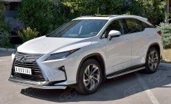 19 549 р. Защита переднего бампера (2 трубыØ63 и 42 мм, нержавейка) SLITKOFF  Lexus RX  200T (2015-2017) AL20 дорестайлинг  с доставкой в г. Горно‑Алтайск. Увеличить фотографию 2