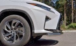 18 799 р. Защита переднего бампера (Ø63 мм, нержавейка) SLITKOFF Lexus RX 200T AL20 дорестайлинг (2015-2017)  с доставкой в г. Горно‑Алтайск. Увеличить фотографию 3