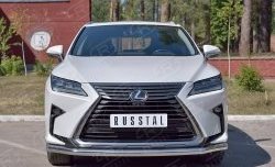 Защита переднего бампера (Ø63 мм, нержавейка) SLITKOFF Lexus RX 200T AL20 дорестайлинг (2015-2017)