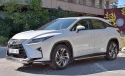 15 649 р. Защита переднего бампера (Ø75х42 мм, нержавейка) Russtal Lexus RX 200T AL20 дорестайлинг (2015-2017)  с доставкой в г. Горно‑Алтайск. Увеличить фотографию 2