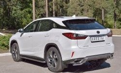 18 999 р. Защита заднего бампера (Ø42 мм волна, нержавейка) SLITKOFF  Lexus RX  200T (2015-2017) AL20 дорестайлинг  с доставкой в г. Горно‑Алтайск. Увеличить фотографию 2