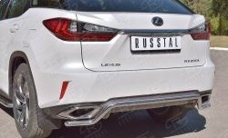 18 999 р. Защита заднего бампера (Ø42 мм волна, нержавейка) SLITKOFF  Lexus RX  200T (2015-2017) AL20 дорестайлинг  с доставкой в г. Горно‑Алтайск. Увеличить фотографию 3