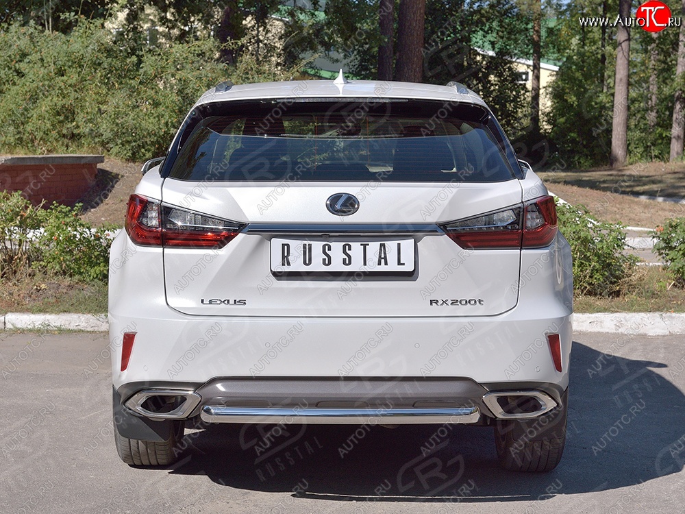 16 949 р. Защита заднего бампера (Ø63 мм, окрашенная) SLITKOFF  Lexus RX  200T (2015-2017) AL20 дорестайлинг  с доставкой в г. Горно‑Алтайск