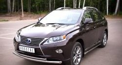 17 999 р. Защита переднего бампера (2 трубыØ63 и 42 мм, нержавейка) SLITKOFF Lexus RX450H AL10 дорестайлинг (2009-2012)  с доставкой в г. Горно‑Алтайск. Увеличить фотографию 3