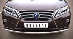 Одинарная защита переднего бампера диаметром 63 мм SLITKOFF Lexus RX450H AL10 дорестайлинг (2009-2012)