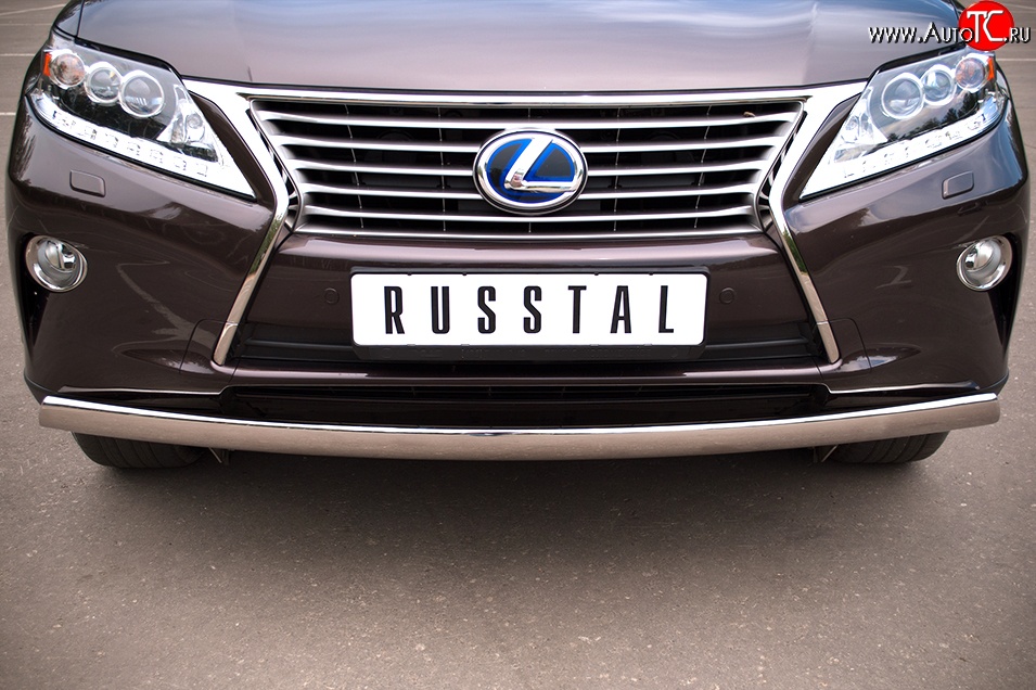 11 249 р. Защита переднего бампера (Ø75х42 мм, нержавейка) Russtal  Lexus RX270  AL10 - RX450H  AL10  с доставкой в г. Горно‑Алтайск