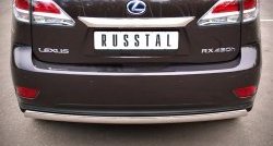 Защита заднего бампера (Ø75x42 мм, нержавейка) Russtal Lexus RX350 AL10 дорестайлинг (2008-2012)