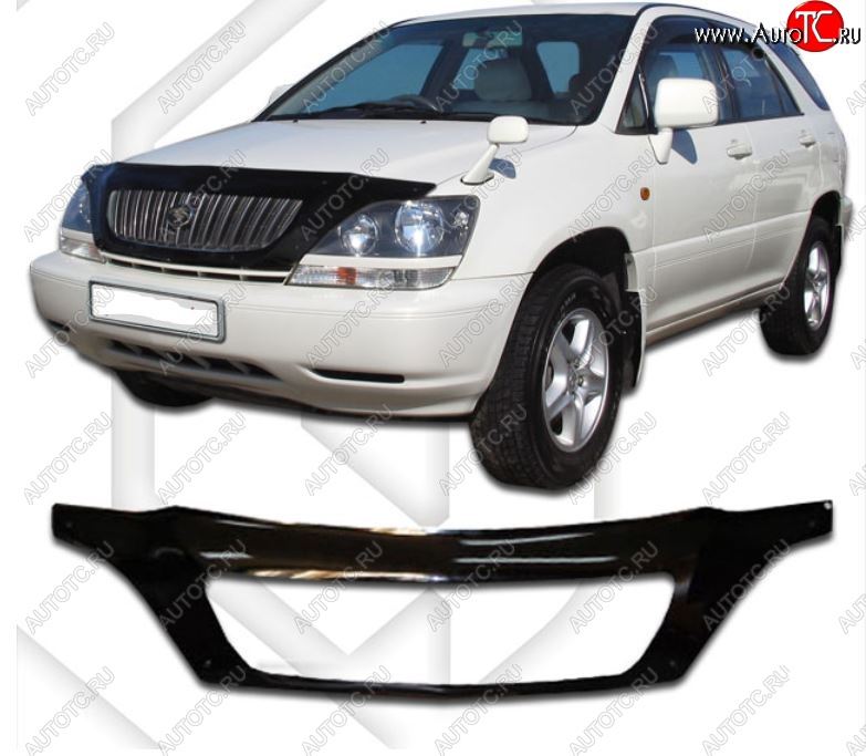 2 599 р. Дефлектор капота CA-Plastiс exclusive  Lexus RX300  XU10 (1995-2001) дорестайлинг (Classic черный, Без надписи)  с доставкой в г. Горно‑Алтайск