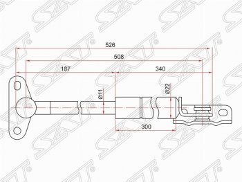 Левый упор крышки багажника SAT (газовый) Toyota Harrier XU10 дорестайлинг (1997-2000)