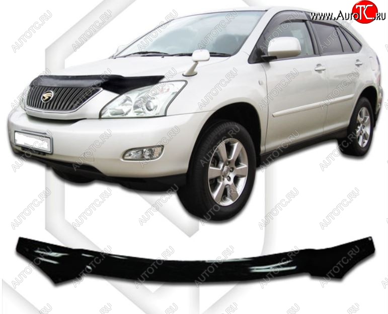 2 059 р. Дефлектор капота CA-Plastic  Lexus RX300  XU30 - RX400H  XU30 (серия Classic черный, Без надписи)  с доставкой в г. Горно‑Алтайск