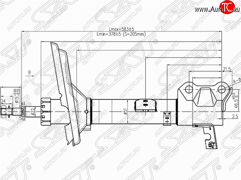 3 699 р. Правый амортизатор задний 4WD SAT Toyota Highlander XU20 дорестайлинг (2000-2003)  с доставкой в г. Горно‑Алтайск