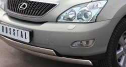 Защита переднего бампера (2 трубыØ75х42 мм, нержавейка) Russtal Lexus RX330 XU30 (2003-2006)