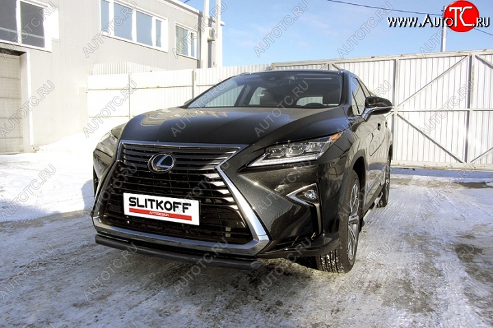 10 199 р. защита переднего бампера Slitkoff  Lexus RX350  AL20 (2015-2019) дорестайлинг (Цвет: серебристый)  с доставкой в г. Горно‑Алтайск