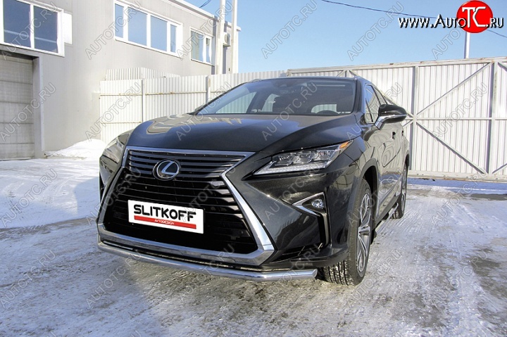 16 999 р. Одинарная защита переднего бампера диаметром 57 мм Slitkoff  Lexus RX350  AL20 (2015-2019) дорестайлинг (Нержавейка, Полированная)  с доставкой в г. Горно‑Алтайск