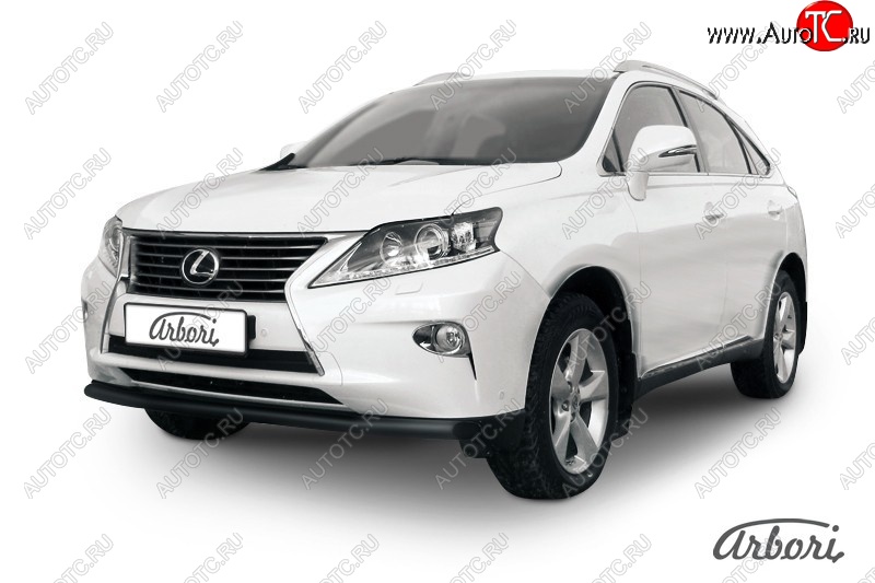 9 845 р. Защита переднего бампера Arbori (черная, 1 труба d57 mm). Lexus RX350 AL10 рестайлинг (2012-2015)  с доставкой в г. Горно‑Алтайск