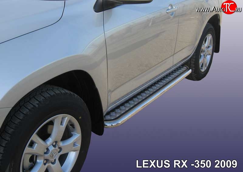 22 699 р. Широкая защита порогов Slitkoff  Lexus RX350  AL10 (2008-2012) дорестайлинг (Нержавейка, Полированная)  с доставкой в г. Горно‑Алтайск