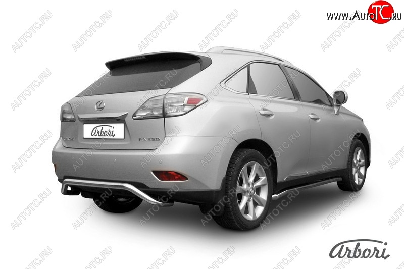 15 749 р. Защита заднего бампера Arbori (скоба, нержавейка, 1 труба d57 mm). Lexus RX350 AL10 дорестайлинг (2008-2012)  с доставкой в г. Горно‑Алтайск