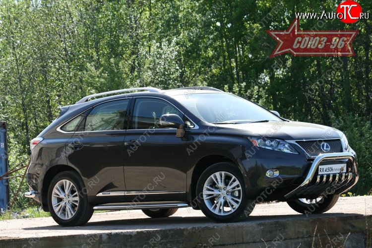 29 339 р. Защита переднего бампера Souz-96 (d76) Lexus RX450H AL10 дорестайлинг (2009-2012)  с доставкой в г. Горно‑Алтайск