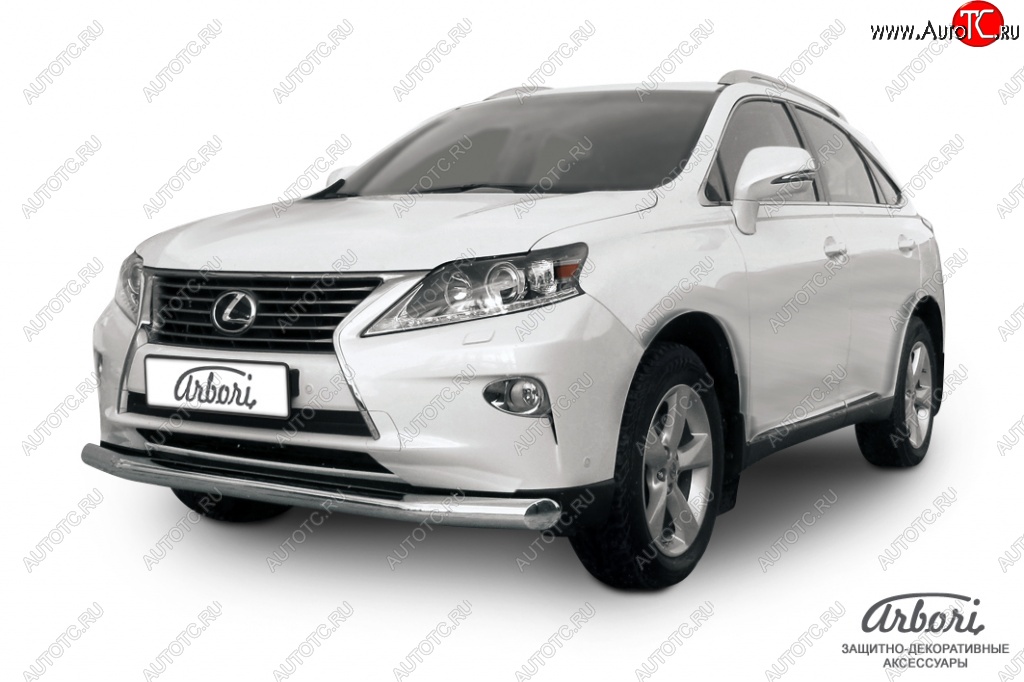 20 879 р. Защита переднего бампера Arbori (нержавейка, 1 труба d76 mm). Lexus RX350 AL10 рестайлинг (2012-2015)  с доставкой в г. Горно‑Алтайск