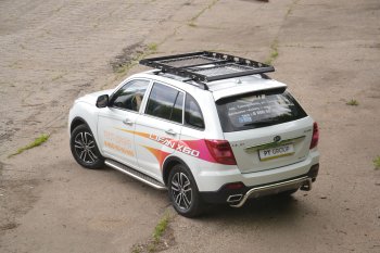 25 999 р. Порожки для ног из трубы Ø51 с алюминиевой площадкой Petroil Tuning Lifan X60 2-ой рестайлинг (2016-2024) (Нержавеющая полированная сталь)  с доставкой в г. Горно‑Алтайск. Увеличить фотографию 3