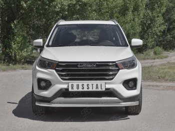 Защита переднего бампера (Ø 63 мм, ) SLITKOFF Lifan X70 (2018-2024)