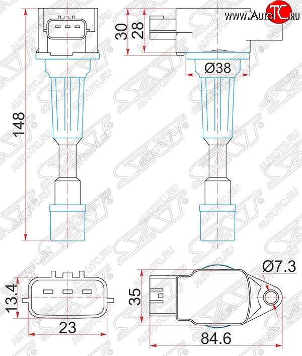 1 639 р. Катушка зажигания SAT  Mazda 2/Demio  DE - 3/Axela  BL  с доставкой в г. Горно‑Алтайск